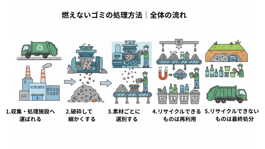 燃えないゴミの処理方法｜全体の流れ